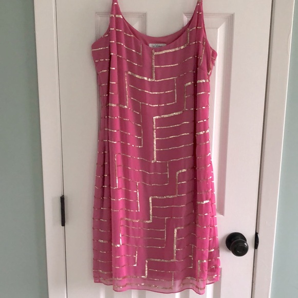 Liliana Pink with Gold Sequin party dress New without Tags Never Worn - Picture 9 of 10